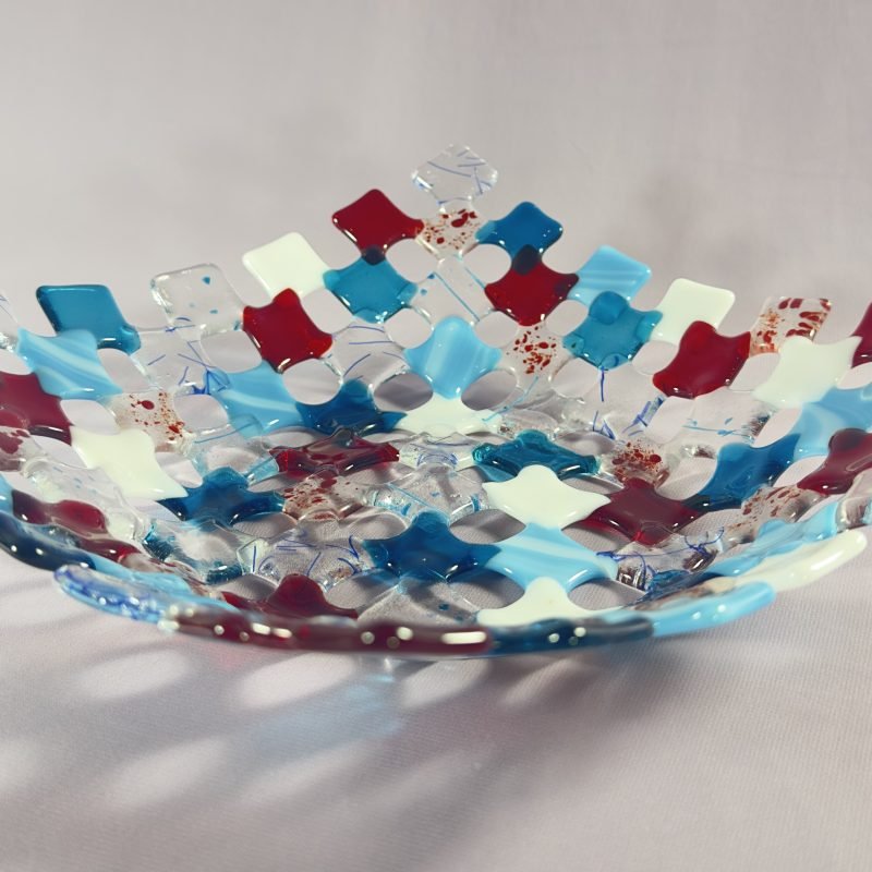 Turquoise & Red Checker Board